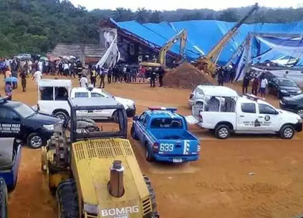 Uyo Collapsed Church Buries Victims in Mass Funeral? Read What Akwa Ibom Govt. is Saying